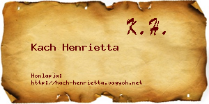 Kach Henrietta névjegykártya